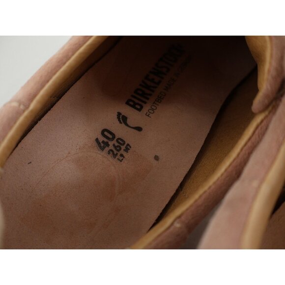 Birkenstock Bend Low Sneakers Women 40 9 Blush Pink Suede Leather Lace Up Shoes - Picture 13 of 16